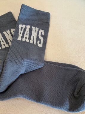 Vans Gray Crew Socks with White Logo